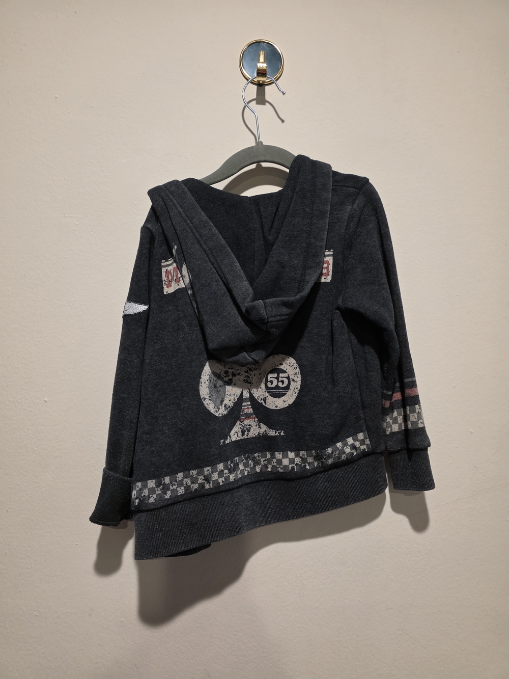 Butter Kids Dark Gray Hooded Sweatshirt with Graphic Back